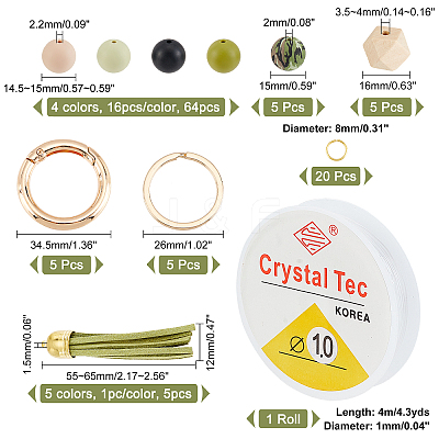 DIY Beaded Keychain Wristlet Making Kit DIY-CA0004-42-1