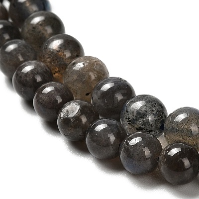 Natural Black Labradorite Beads Strands G-C205-A01-6mm-1