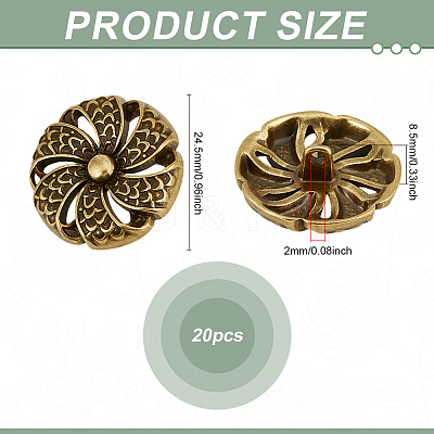 20Pcs Alloy Shank Buttons BUTT-PH0001-58AB-1