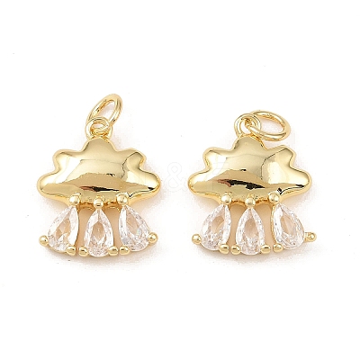 Brass Micro Pave Cubic Zirconia Pendants KK-G544-24G-1