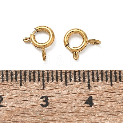 Ion Plating(IP) 304 Stainless Steel Smooth Surface Spring Ring Clasps STAS-D149-01G-01-1
