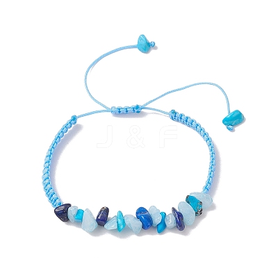 Adjustable Natural & Syntheti Gemstone Braided Bracelets for Women BJEW-JB10994-02-1