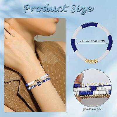 1 Set Handmade Polymer Clay Heishi Beads Stretch Bracelets Set BJEW-SZ0002-67B-01-1