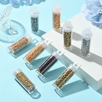 10080Pcs 9 Colors Baking Paint Glass Seed Beads SEED-YW0002-48-1