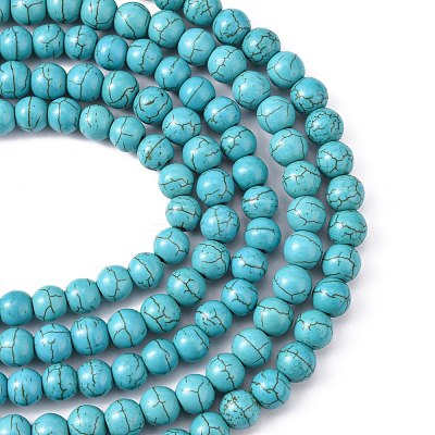Synthetical Howlite Beads TURQ-GSR8mm129-1
