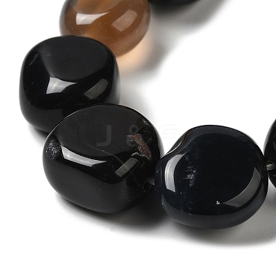 Natural Black Agate Beads Strands G-H295-D01-08-1