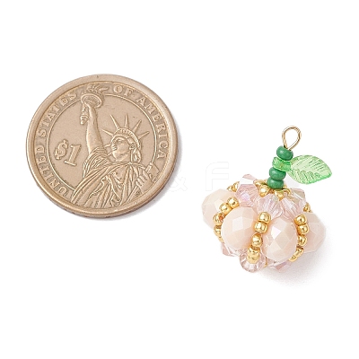 Electroplate Glass Pendants PALLOY-MZ00841-03-1