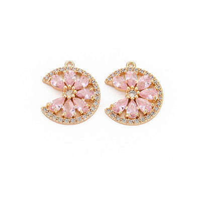 Brass Micro Pave Cubic Zirconia Charms KK-S364-269D-1