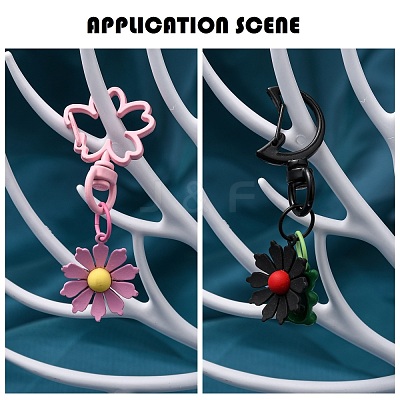 40Pcs 4 Style Spray Painted Alloy Swivel Snap Hooks Clasps FIND-LS0001-52-1