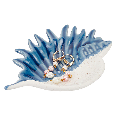Conch Shape Ceramic Jewelry Plates AJEW-WH0083-92A-1