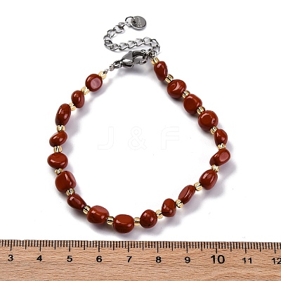 Natural Red Jasper Beaded Bracelets for Women G-P563-07P-10-1