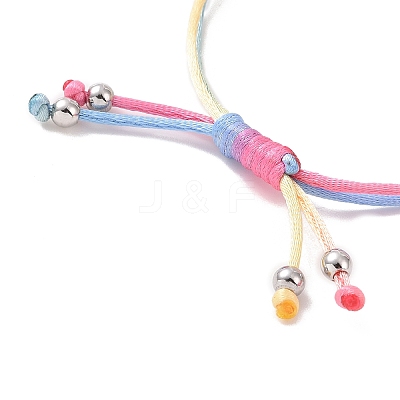 Adjustable Braided Nylon Thread Link Bracelet Makings AJEW-JB01160-01-1