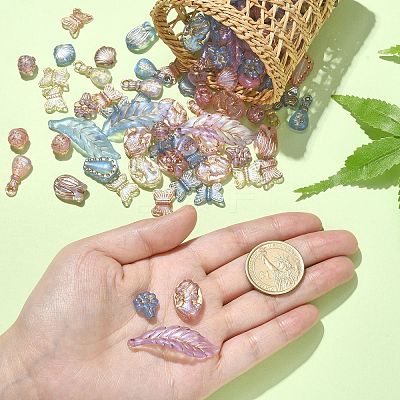 100g Plating Acrylic Beads KY-CJ0001-61-1