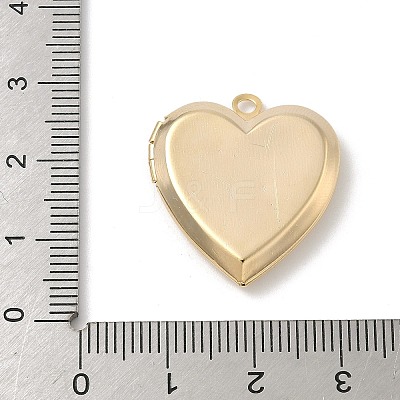 Heart Brass Locket Pendants KK-K414-12A-G-1
