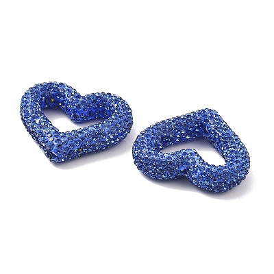 Heart Shape Polymer Clay Rhinestone Beads CLAY-NH0001-09A-07-1