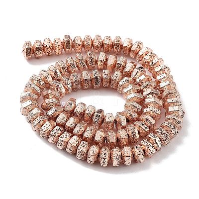 Electroplated Natural Lava Rock Beads Strands G-H303-A03-RG-1