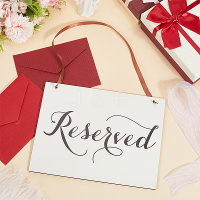 Rectangle Wood Reserved Hanging Sign Decorations DJEW-WH20005-02B-1