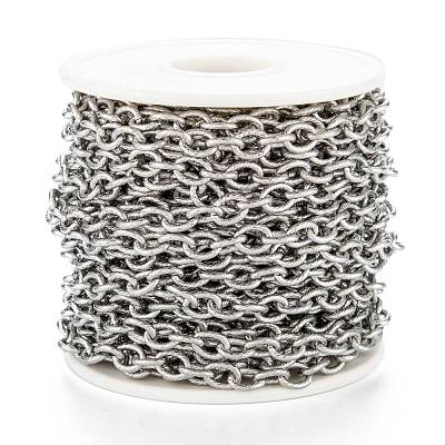 Tarnish Resistant 304 Stainless Steel Textured Cable Chains CHS-O010-04P-1