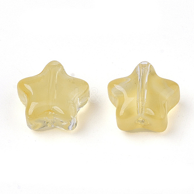 Transparent Spray Painted Glass Beads X1-GLAA-N035-01-A01-1