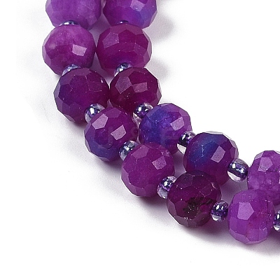 Natural Dyed White Jade Beads Strands G-H057-A22-05-1