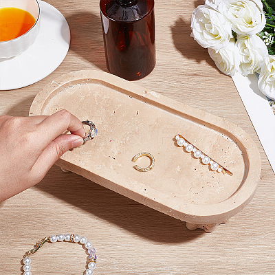 Natural Marble Jewely Display Tray AJEW-WH0709-086A-1