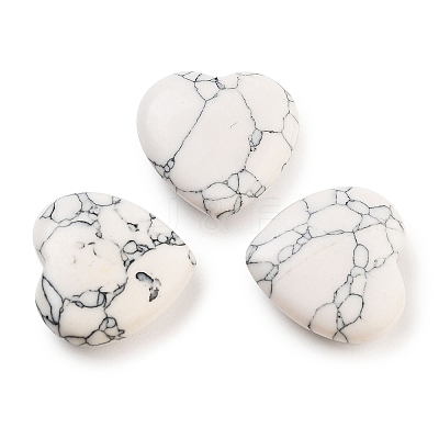 Heart Synthetic Howlite Palm Stones G-C134-06A-05-1