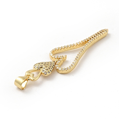 Rack Plating Brass Micro Pave Cubic Zirconia Pendants ZIRC-F129-38G-1
