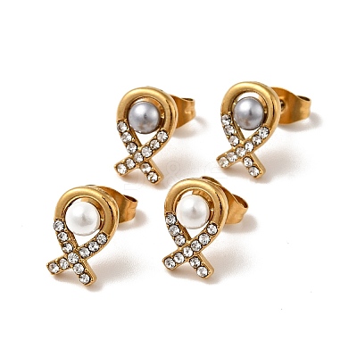 Fish Ion Plating(IP) 304 Stainless Steel Stud Earrings EJEW-A081-17G-1