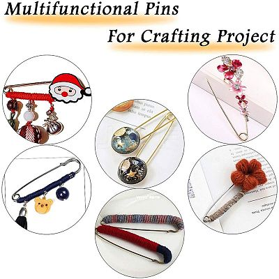 Ion Plating(IP) 304 Stainless Steel Safety Pins Brooch Findings STAS-I673-05G-1