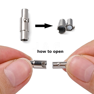 Tarnish Resistant Smooth 304 Stainless Steel Locking Tube Magnetic Clasps STAS-H019-5-1