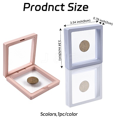 5Pcs Square Transparent PE Thin Film Suspension Jewelry Display Box CON-FS0001-19D-1