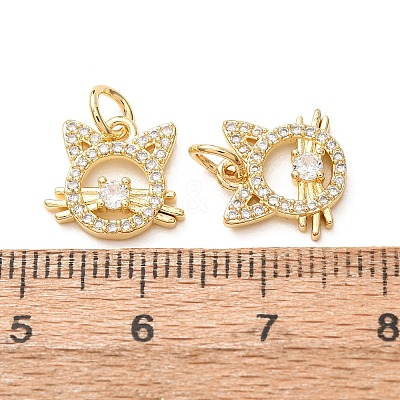 Brass Micro Pave Clear Cubic Zirconia Charms CU-E003-18G-31-1