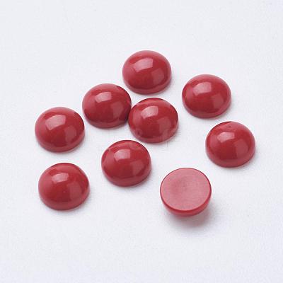 Synthetic Coral Cabochons G-F501-03-6mm-1