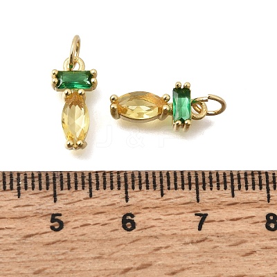 Brass Micro Pave Cubic Zirconia Pendants KK-C255-15B-02-1