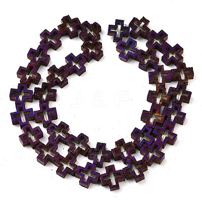 Electroplated Natural Lava Rock Beads Strands G-K388-02D-1