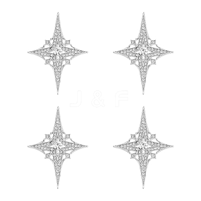 4Pcs Alloy Rhinestone Lapel Pins for Backpack Clothes JEWB-HY0001-64B-1