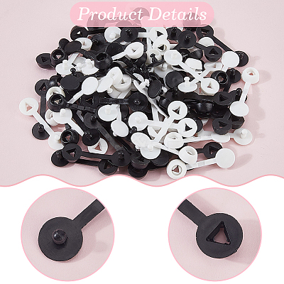 300Pcs 2 Colors Plastic Anti-theft Buckles FIND-CY0001-55B-1