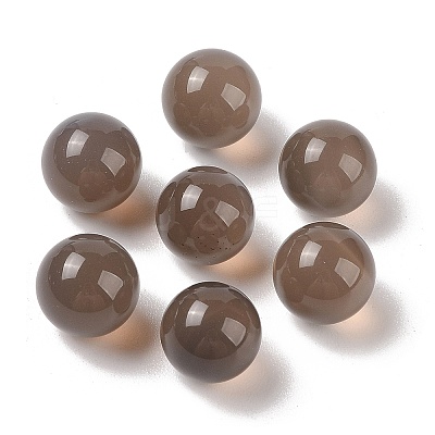 Natural Grey Agate No Hole Sphere Beads G-K353-04B-06-1