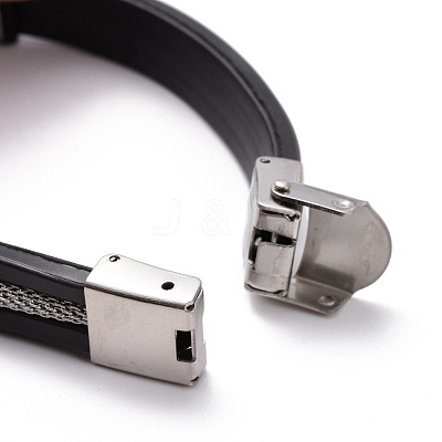 Men's Silicone Cord Bracelet BJEW-M206-02P-1