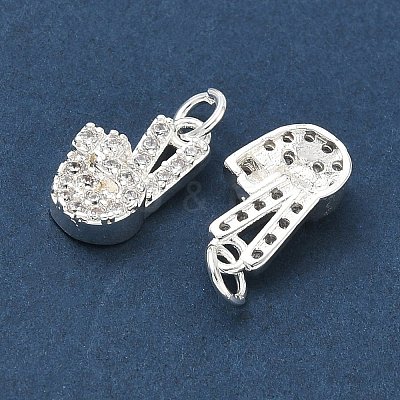 Brass Micro Pave Clear Cubic Zirconia Pendants CU-CBA3F77-06S-1