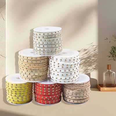 CALFOVERA 6 Rolls 6 Colors Faux Suede Cord LW-CL0001-02C-1