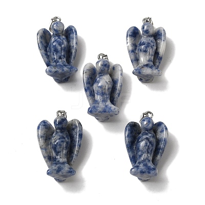 Natural Blue Spot Jasper Pendants G-C095-03P-01-1