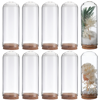 10Pcs Glass Dome Cloche Cover AJEW-SC0001-55C-1