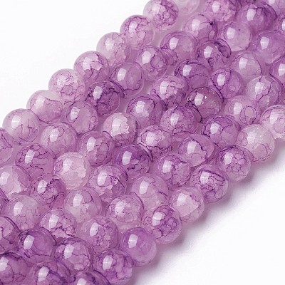 Spray Painted Glass Beads Strands X-GLAA-A038-C-53-1