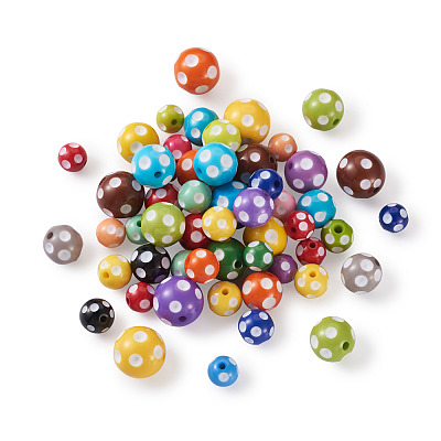 Opaque Acrylic Beads SACR-CW0001-03-1
