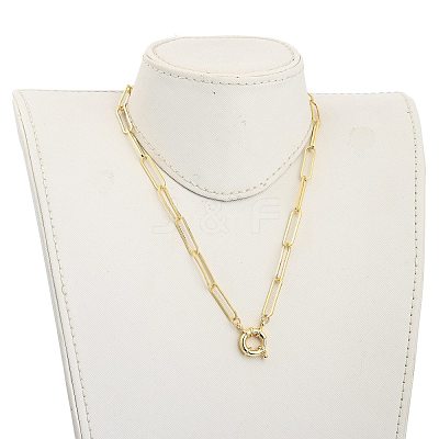 Brass Paperclip Chain Necklaces NJEW-JN03066-01-1
