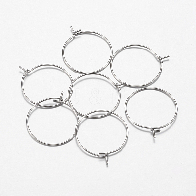 316 Surgical Stainless Steel Hoop Earrings Findings STAS-I097-050E-1