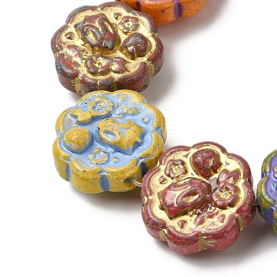Painted Glass Beads Strands GL-CBA8EF0-02-1