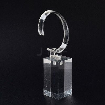 3Pcs 3 Sizes C Shaped Organic Glass Single Bracelet Display Stands Set BDIS-Q027-01-1