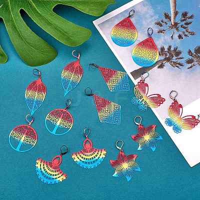 DIY Filigree Dangle Earring Making Kit DIY-SZ0008-57-1